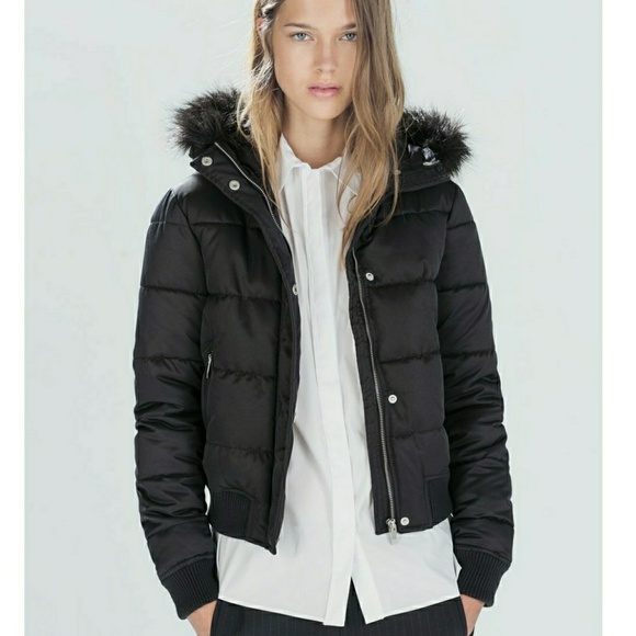 zara hooded bomber jacket